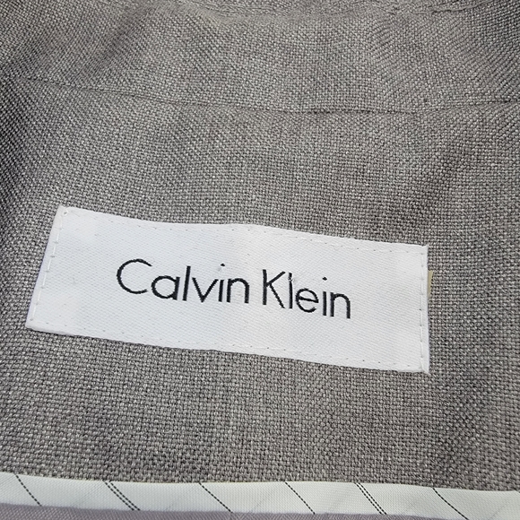 Calvin Klein Gray Tweed Blazer Suit Jacket - Picture 3 of 5
